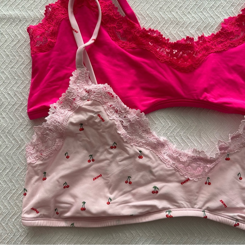 NEW! SKIMS Fits Everybody Lace Scoop Bralette 2-Pack, Size 3X Intimates Lingerie - Picture 6 of 10